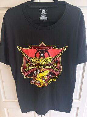Black 'Permanent Vacation tour’ Aerosmith Graphic Tee size large